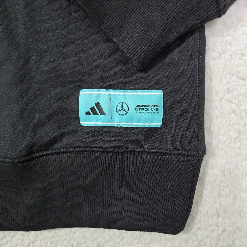 Adidas F1 Mercedes AMG Petronas Black Crewneck Sweatshirt Mens Large $95 L